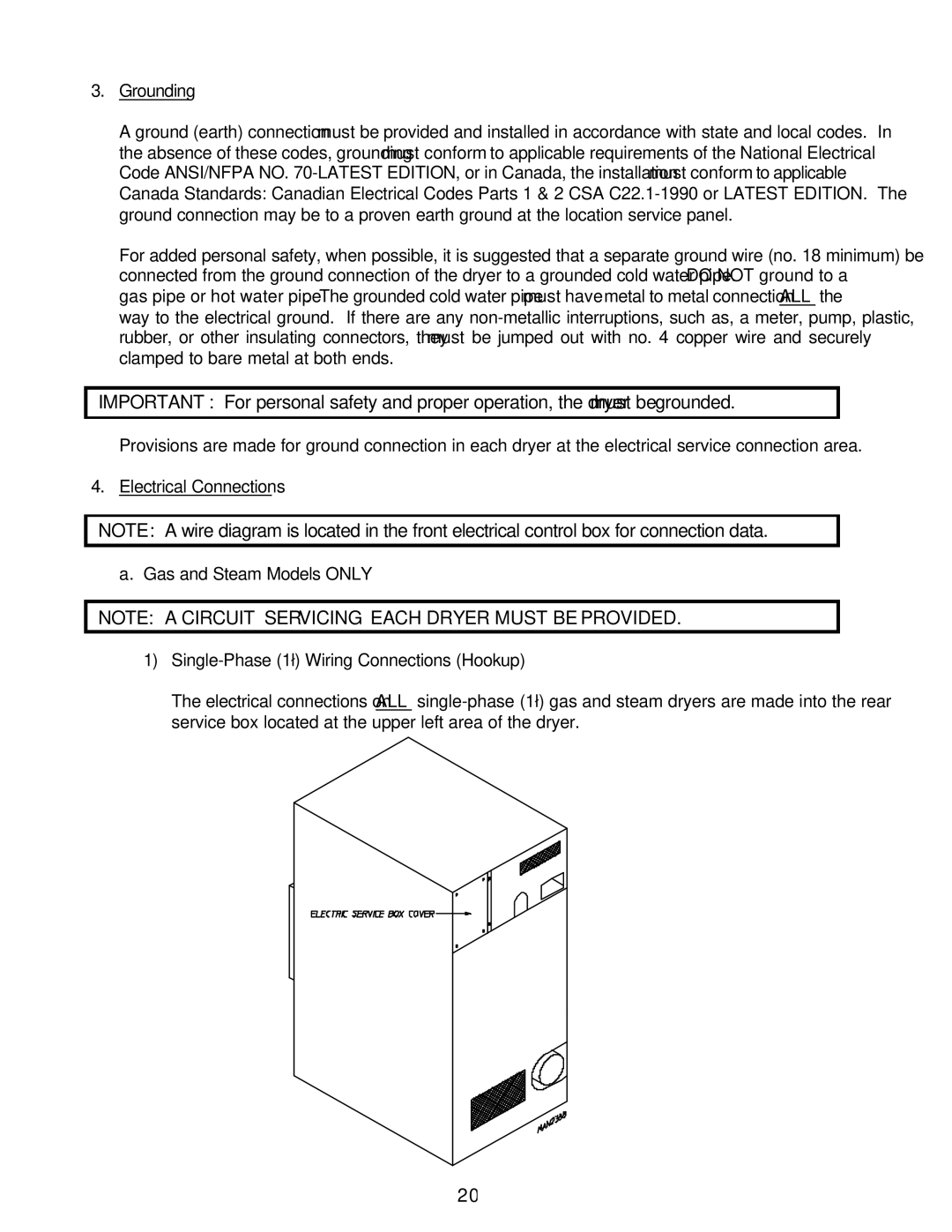 American Dryer Corp ML-55HS installation manual 