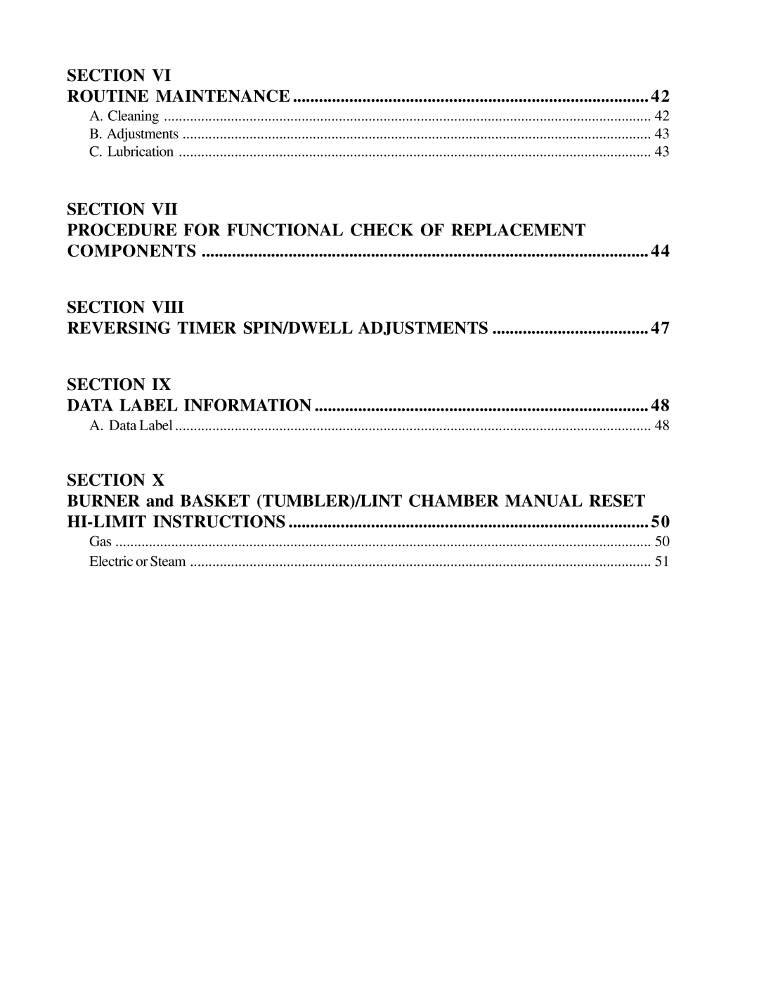 American Dryer Corp ML-55HS installation manual Section Procedure for Functional Check of Replacement 