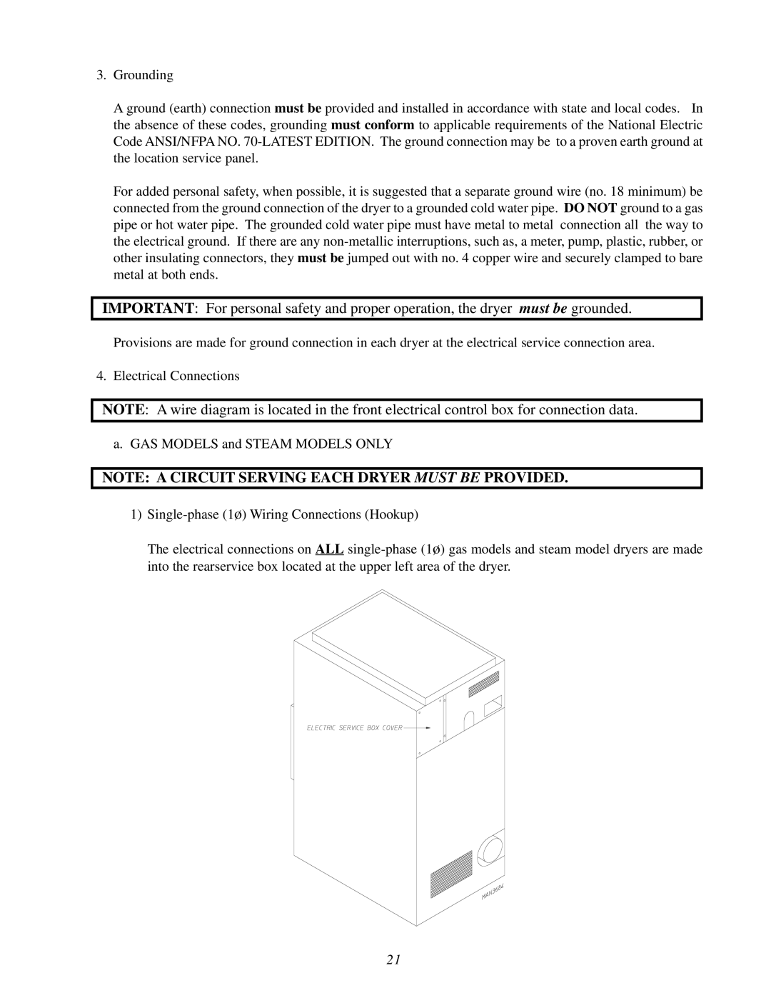 American Dryer Corp ML-78 installation manual 