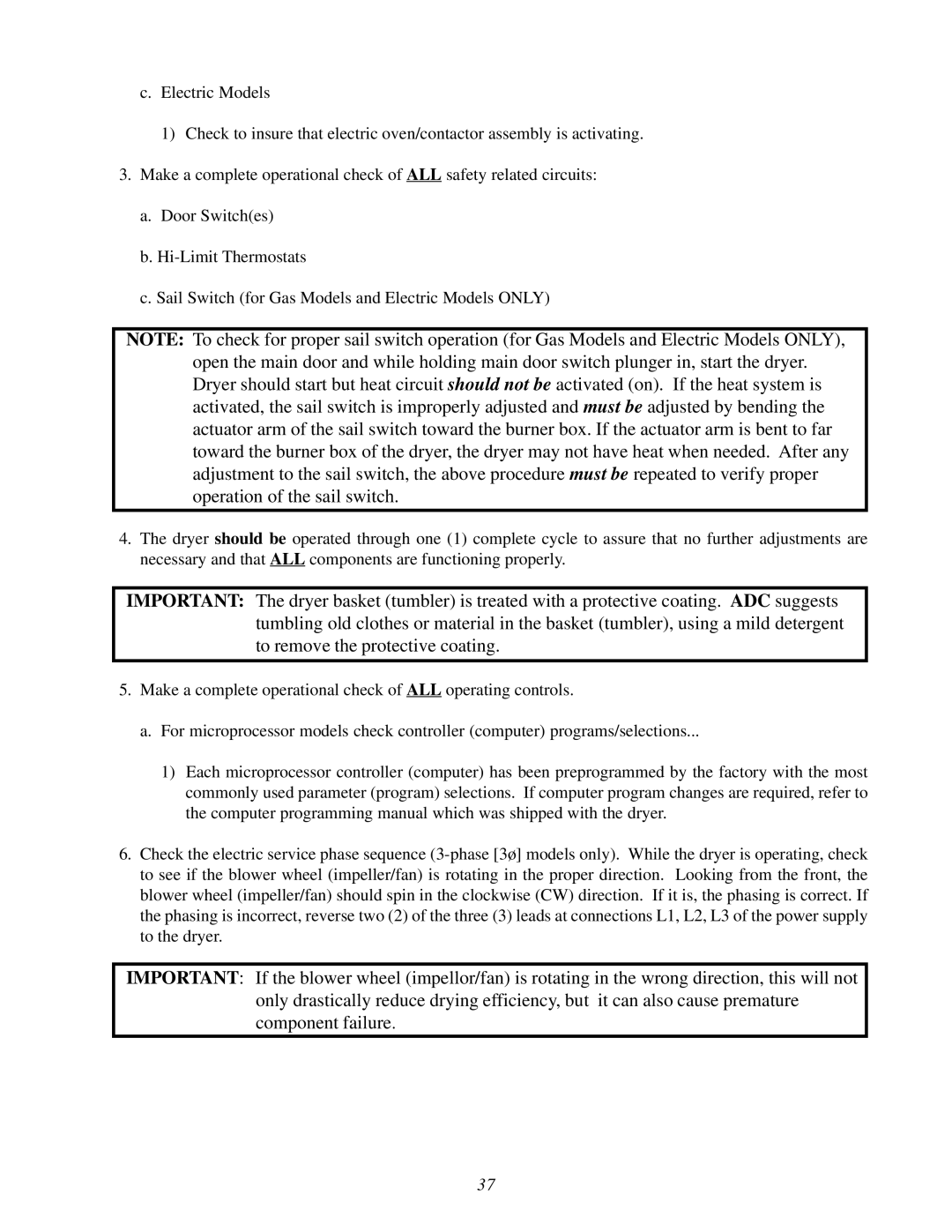 American Dryer Corp ML-78 installation manual 