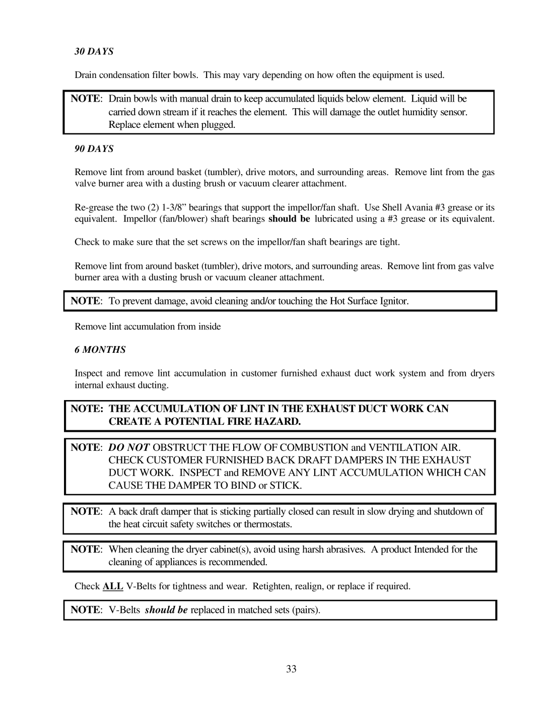 American Dryer Corp ML-79 manual Days 