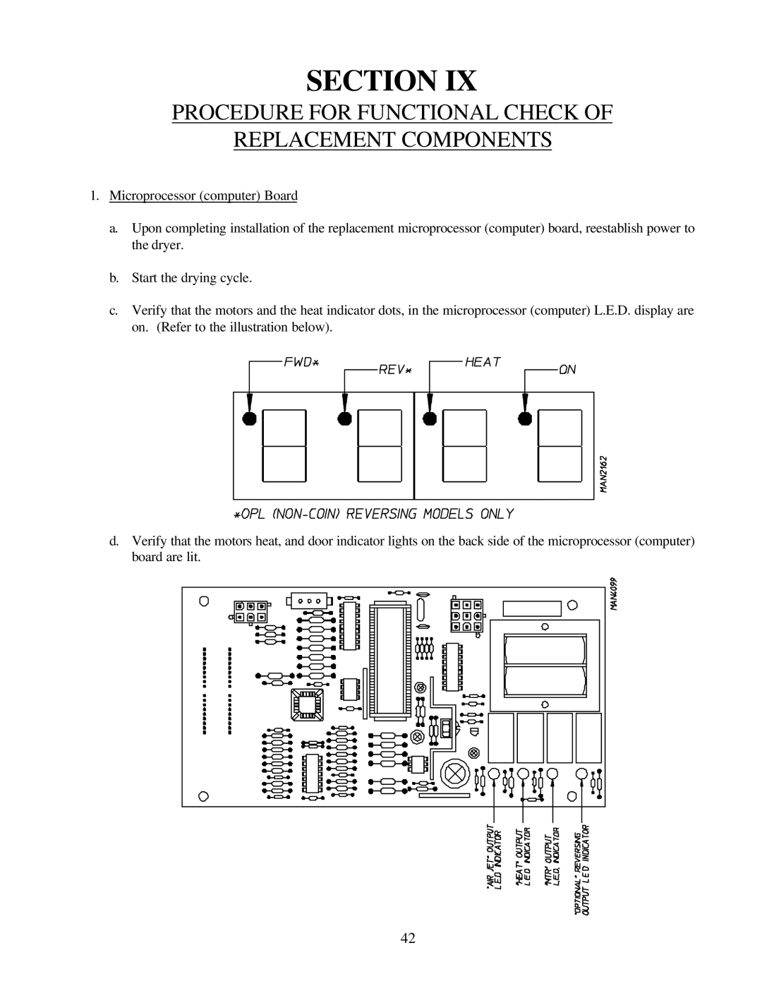 American Dryer Corp ML-79 manual Procedure for Functional Check Replacement Components 