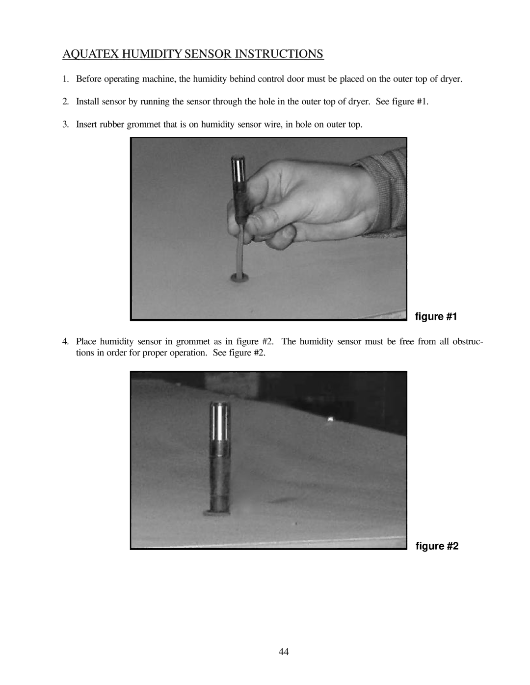 American Dryer Corp ML-79 manual Aquatex Humidity Sensor Instructions, Figure #1 