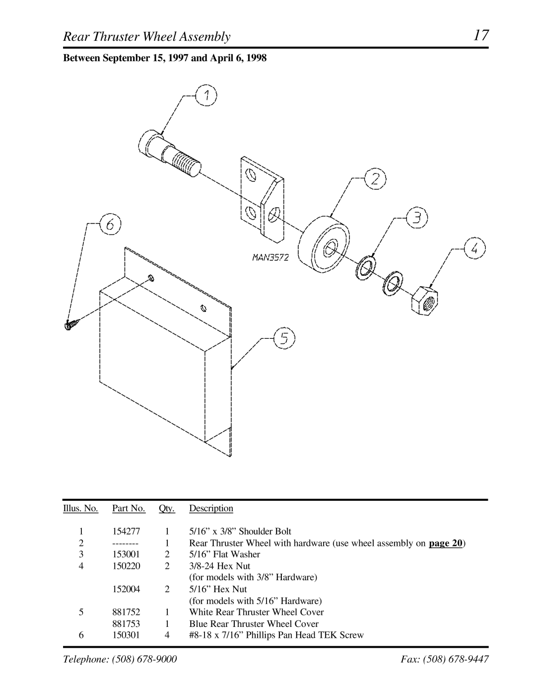 American Dryer Corp ML-95 manual Rear Thruster Wheel Assembly 