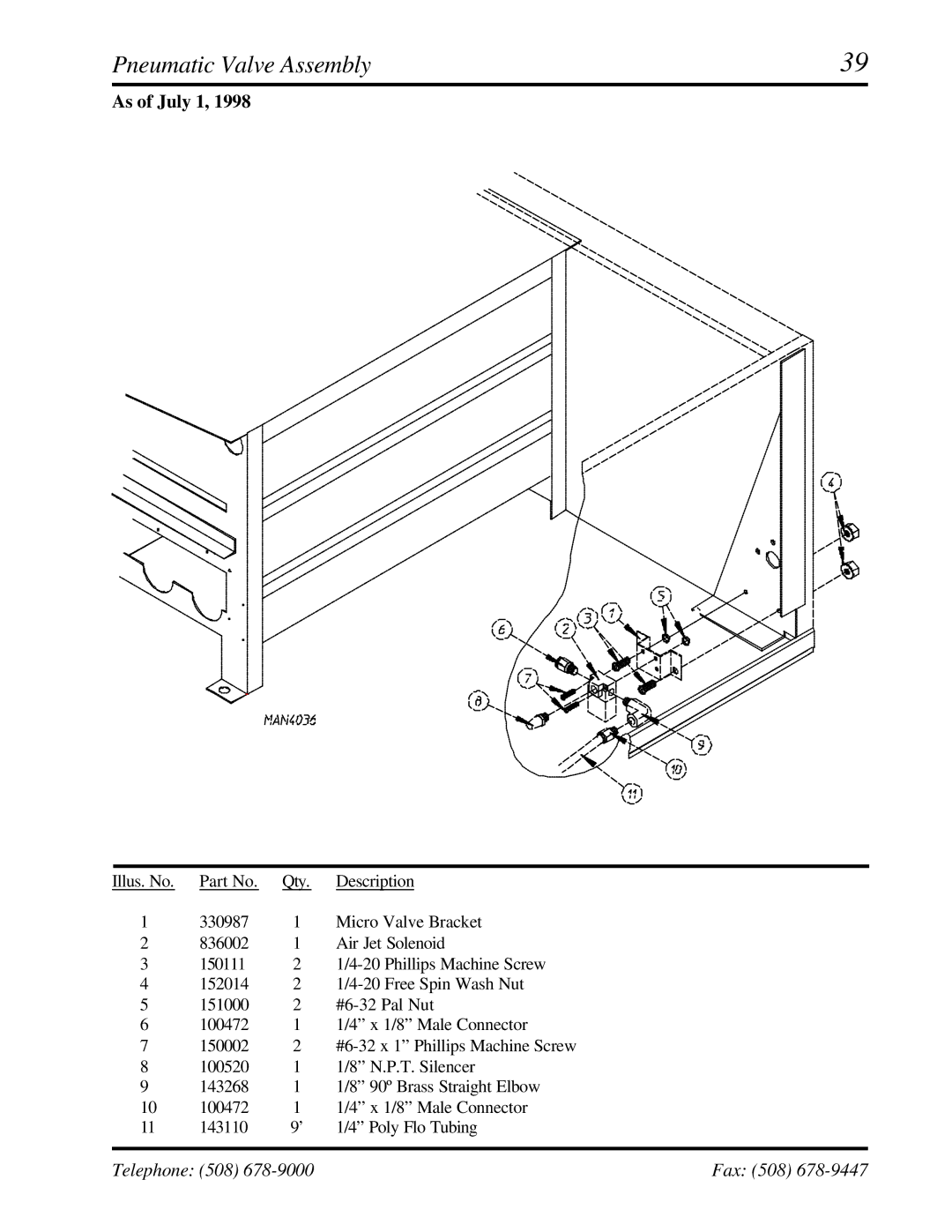 American Dryer Corp ML-95 manual Pneumatic Valve Assembly, As of July 1 