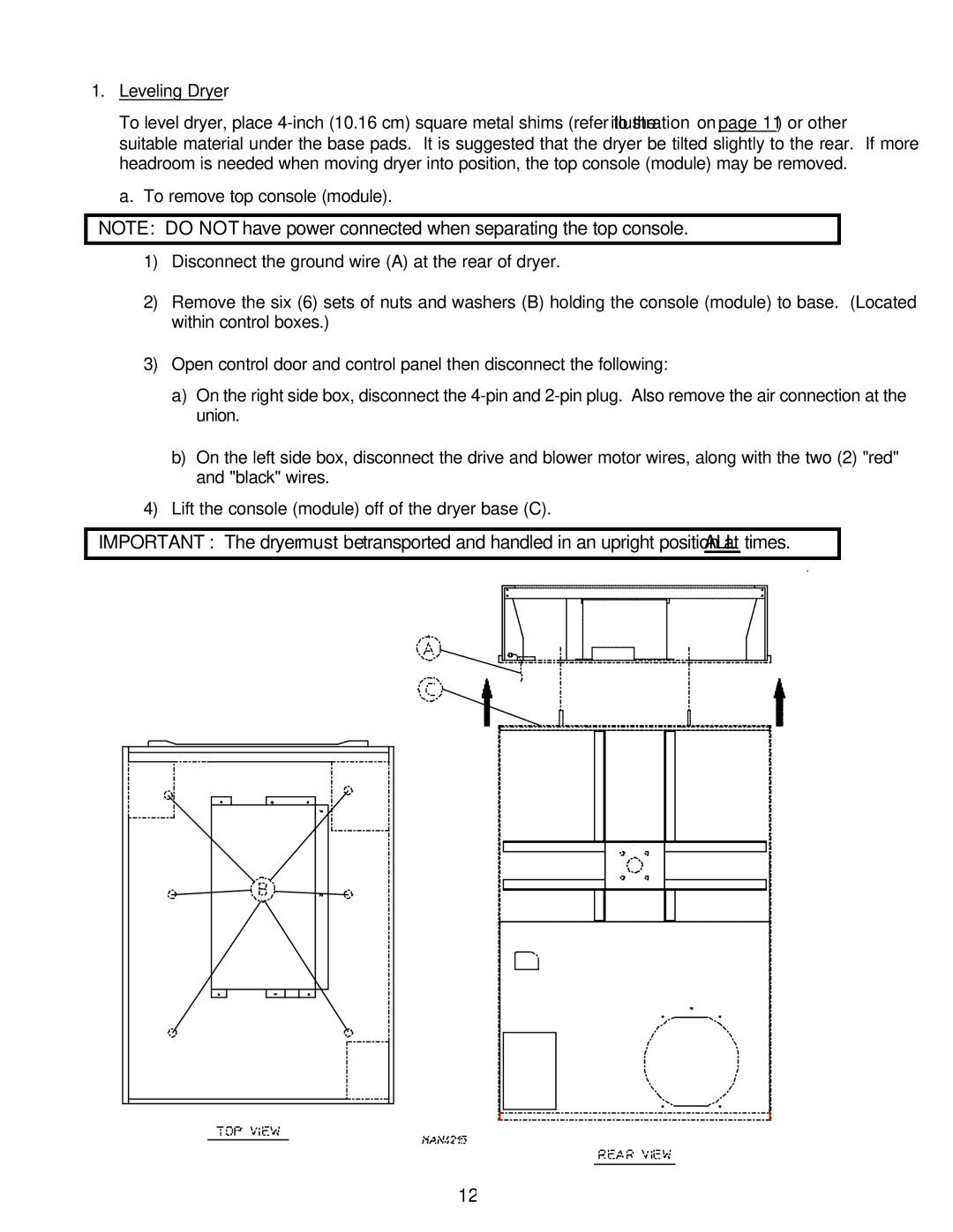 American Dryer Corp ML-96D installation manual 