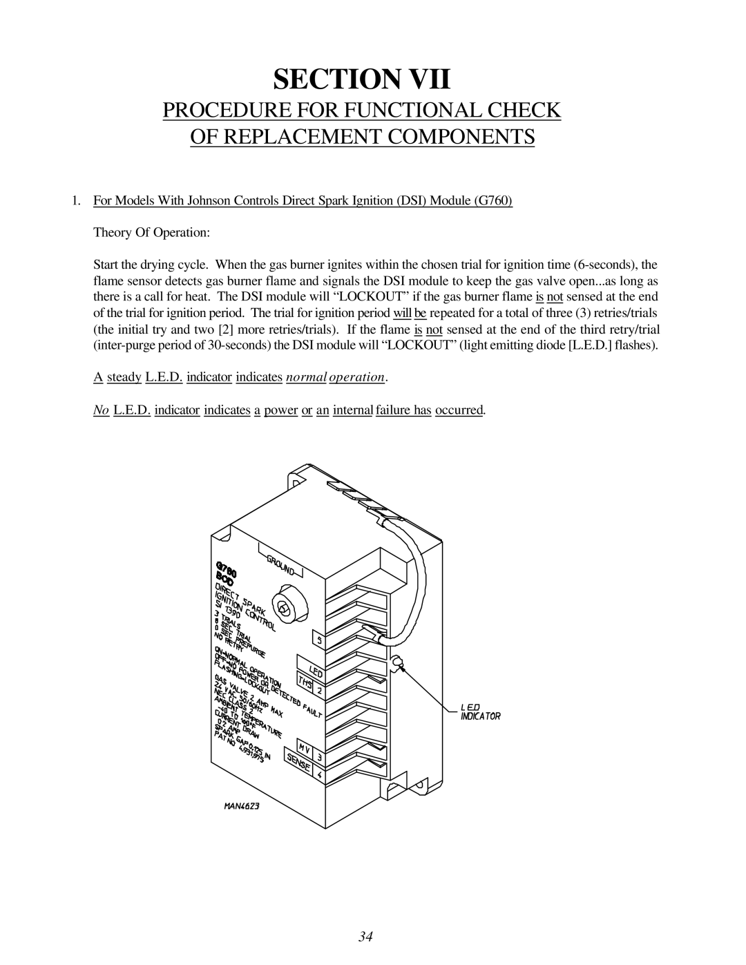 American Dryer Corp ML-96D installation manual Procedure for Functional Check Replacement Components 