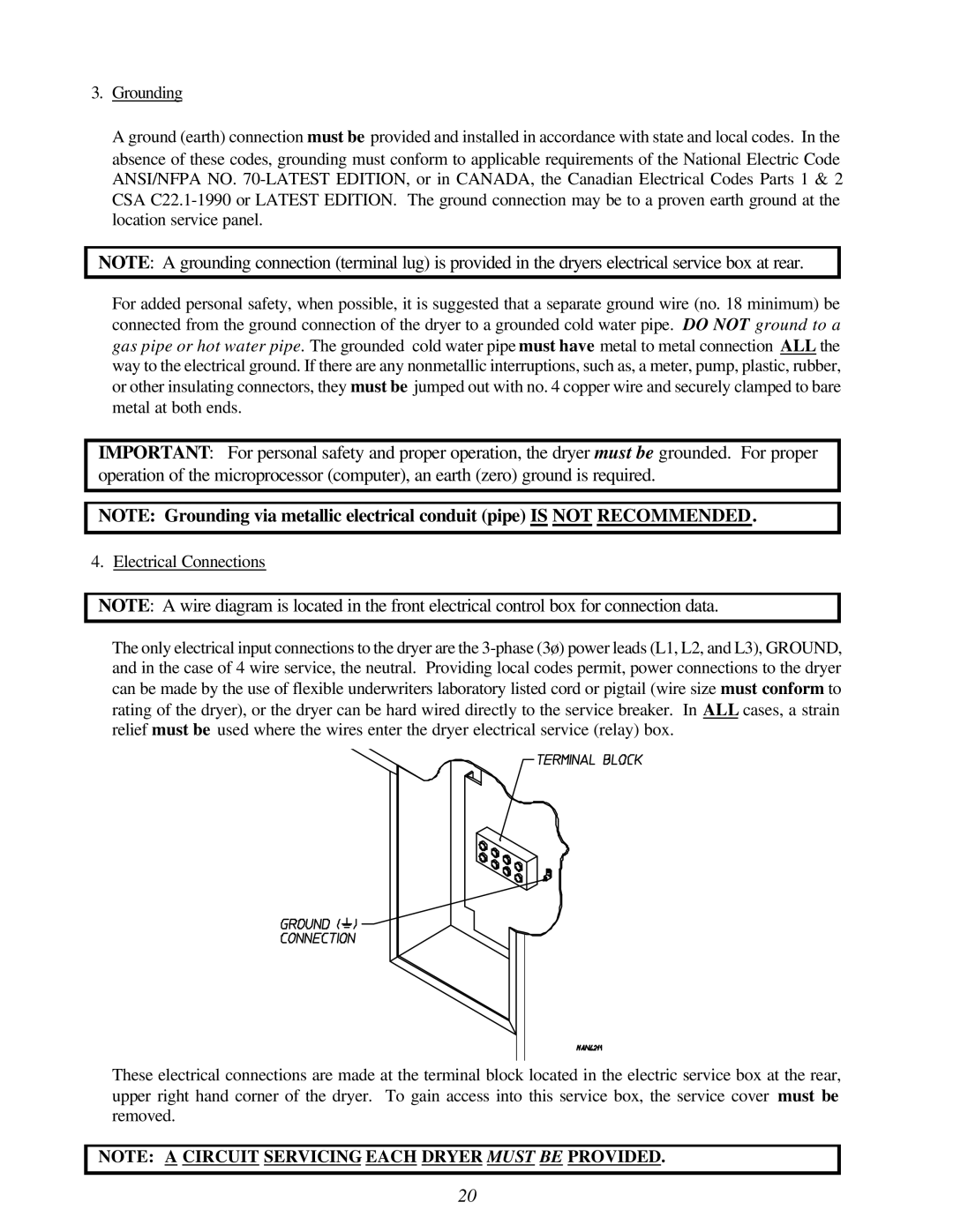 American Dryer Corp ML-96HS installation manual 