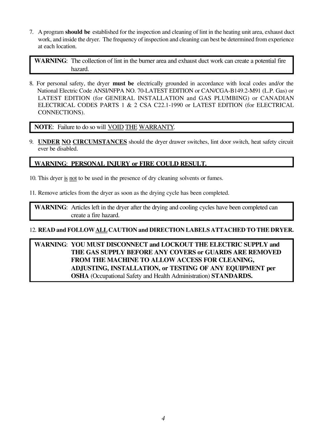 American Dryer Corp ML-96HS installation manual 