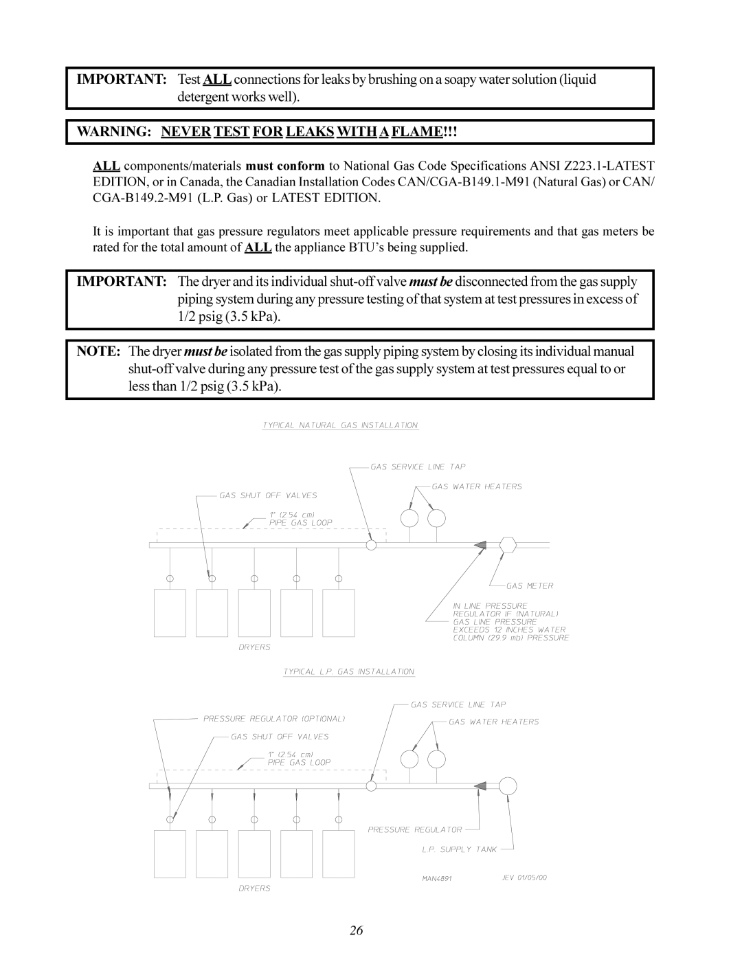 American Dryer Corp MLG-130DR (HSI) installation manual 