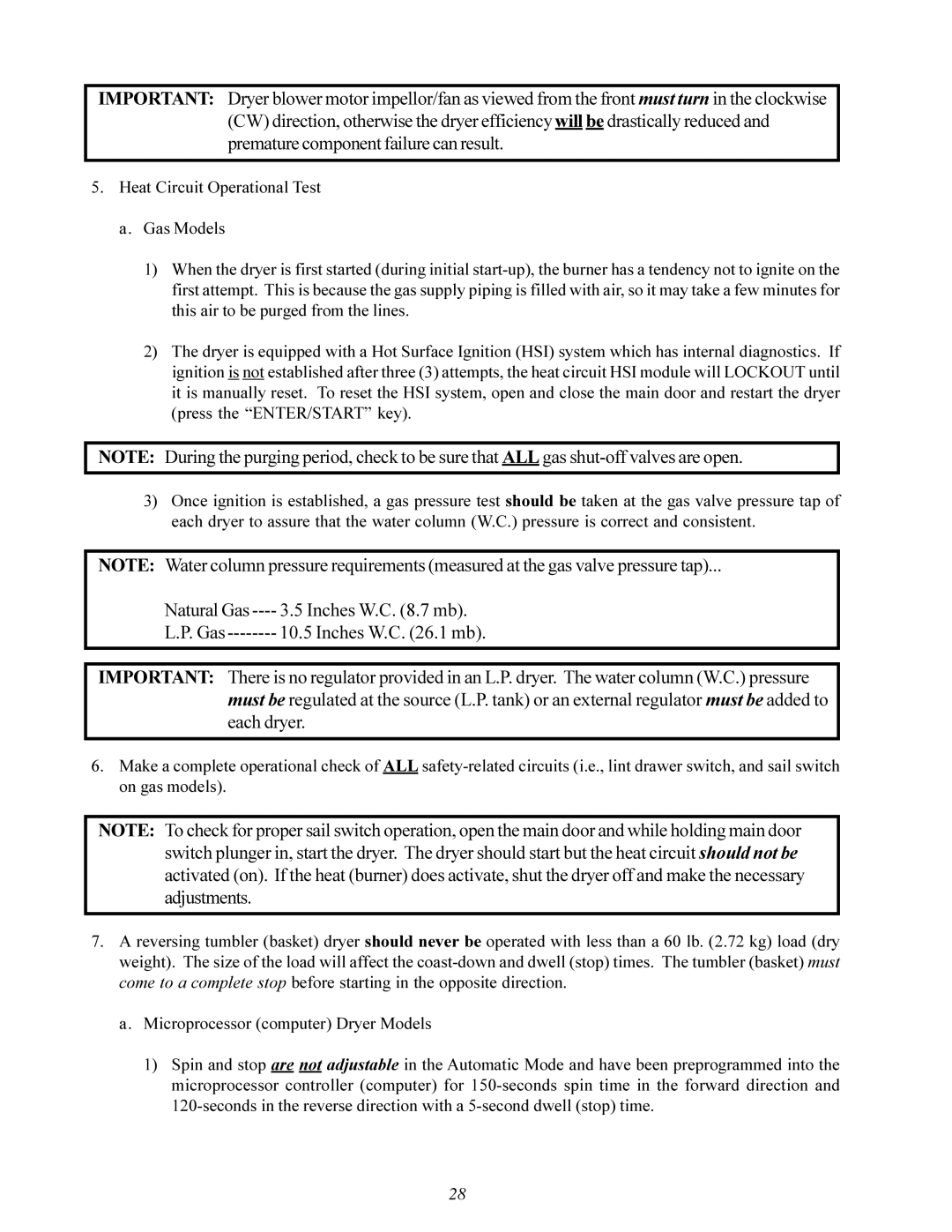 American Dryer Corp MLG-130DR (HSI) installation manual Gas 