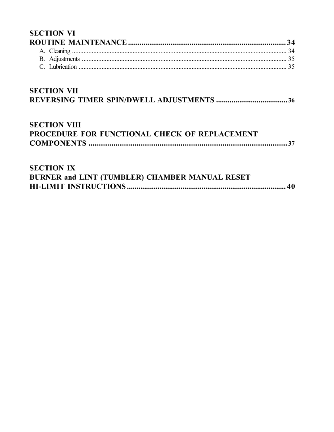 American Dryer Corp MLG-130DR (HSI) installation manual Section Procedure for Functional Check of Replacement 