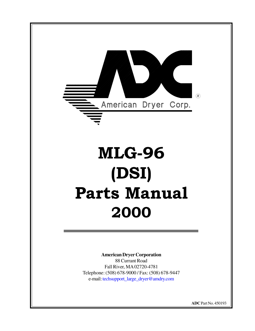 American Dryer Corp MLG-96 manual Dsi 