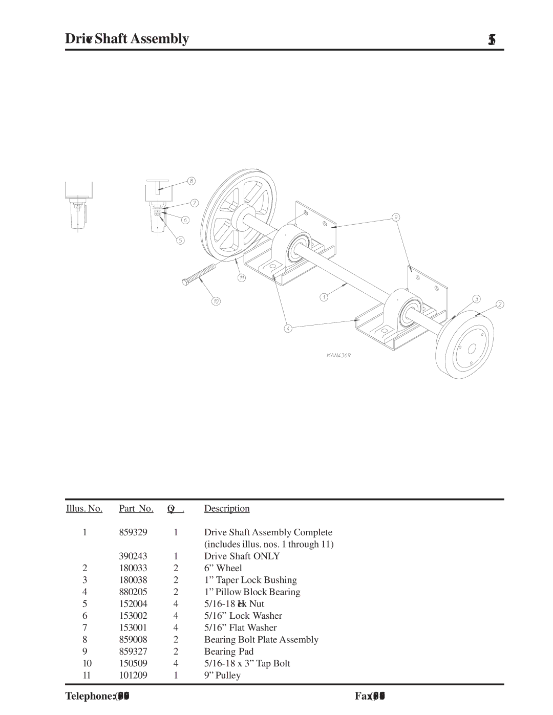 American Dryer Corp MLG-96 manual Drive Shaft Assembly 