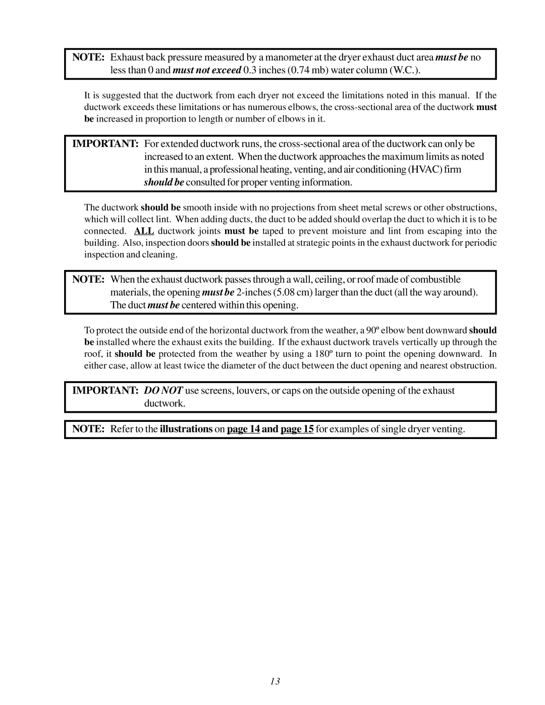 American Dryer Corp MLG31PCA installation manual 