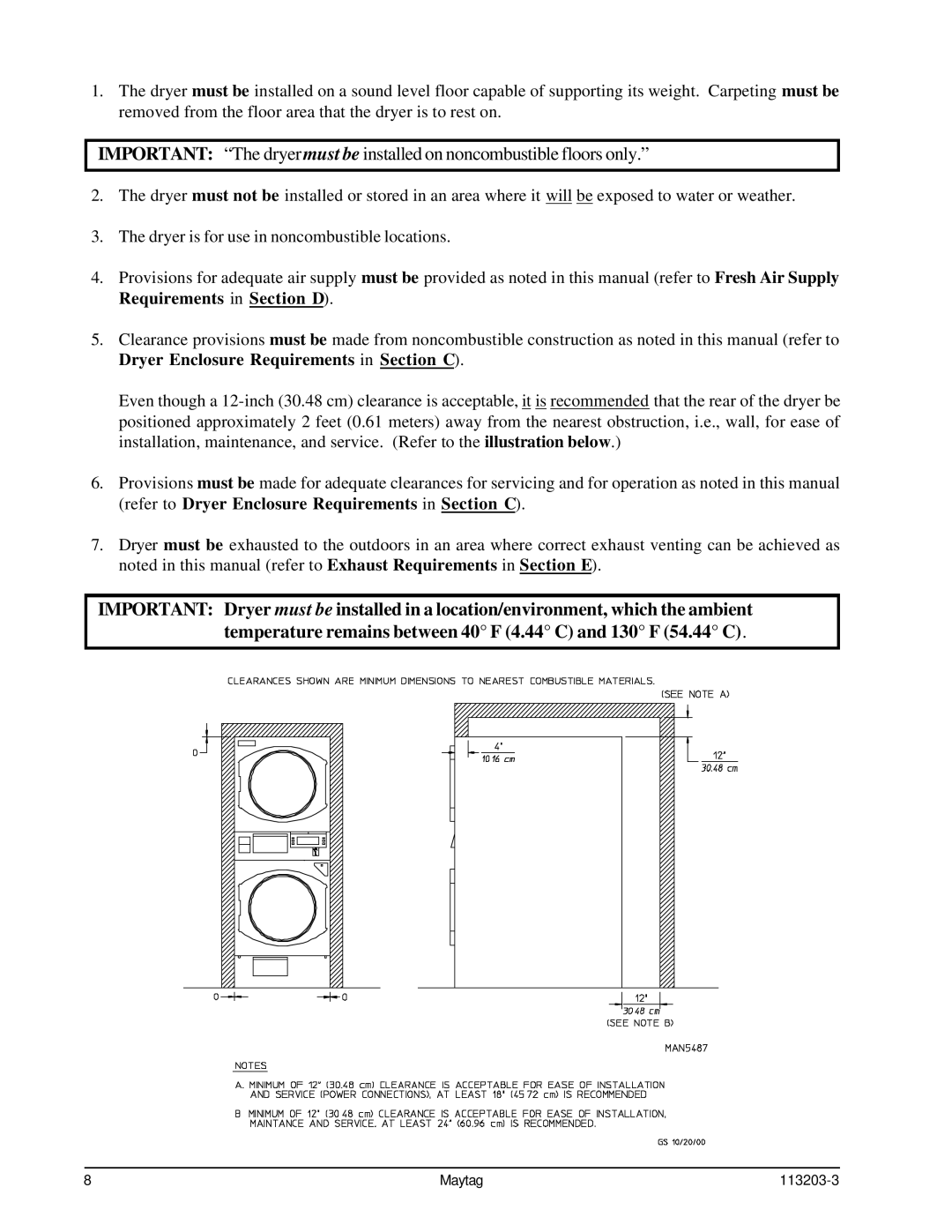 American Dryer Corp MLG31PCB installation manual Maytag 113203-3 