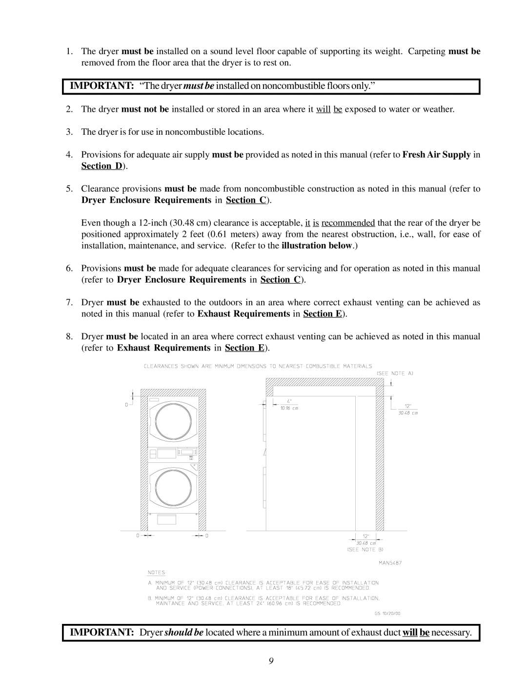 American Dryer Corp MLG32PD3 installation manual 