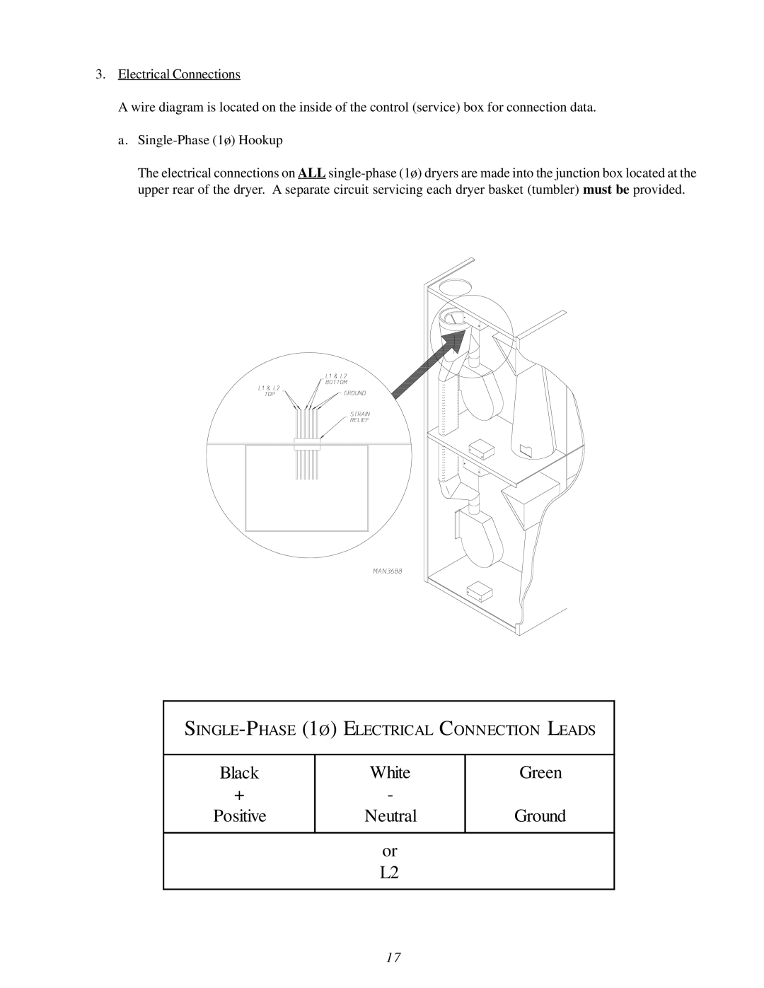 American Dryer Corp MLG32PD3 installation manual Black White Green 