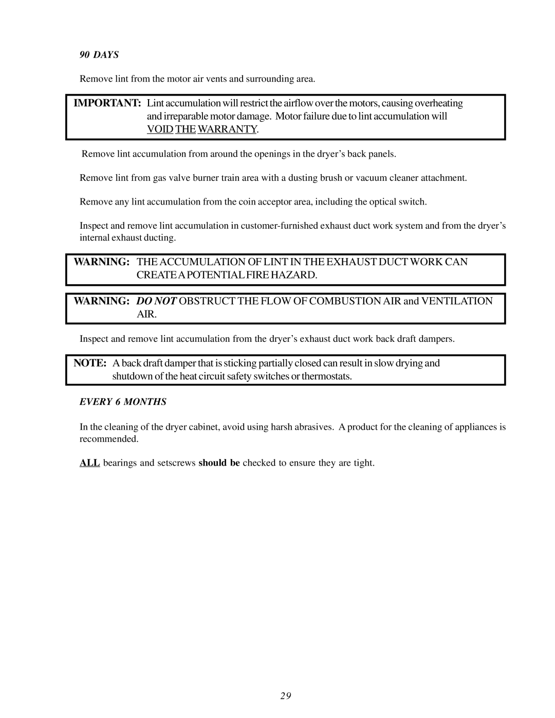 American Dryer Corp MLG32PD3 installation manual Void the Warranty 