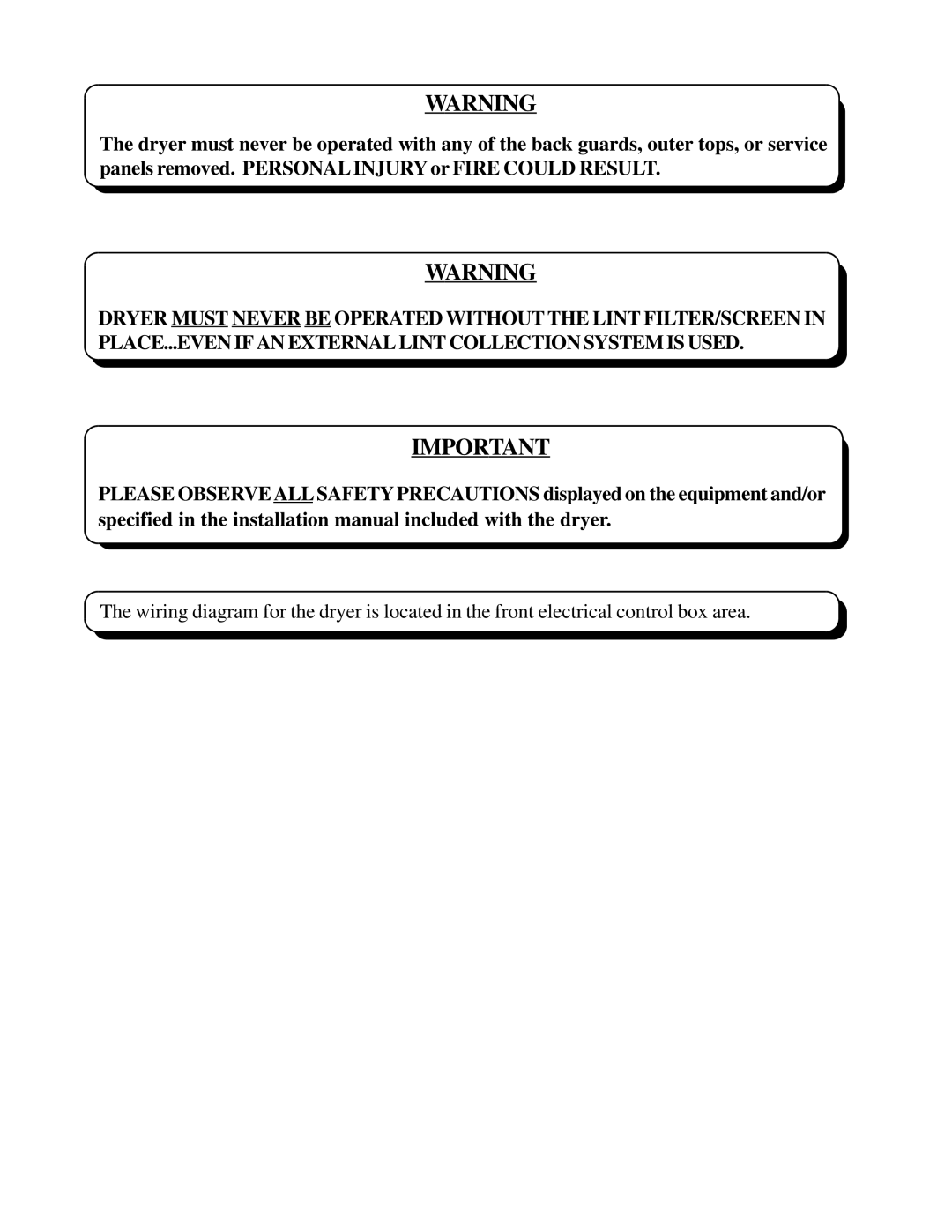 American Dryer Corp MLG32PD3 installation manual 