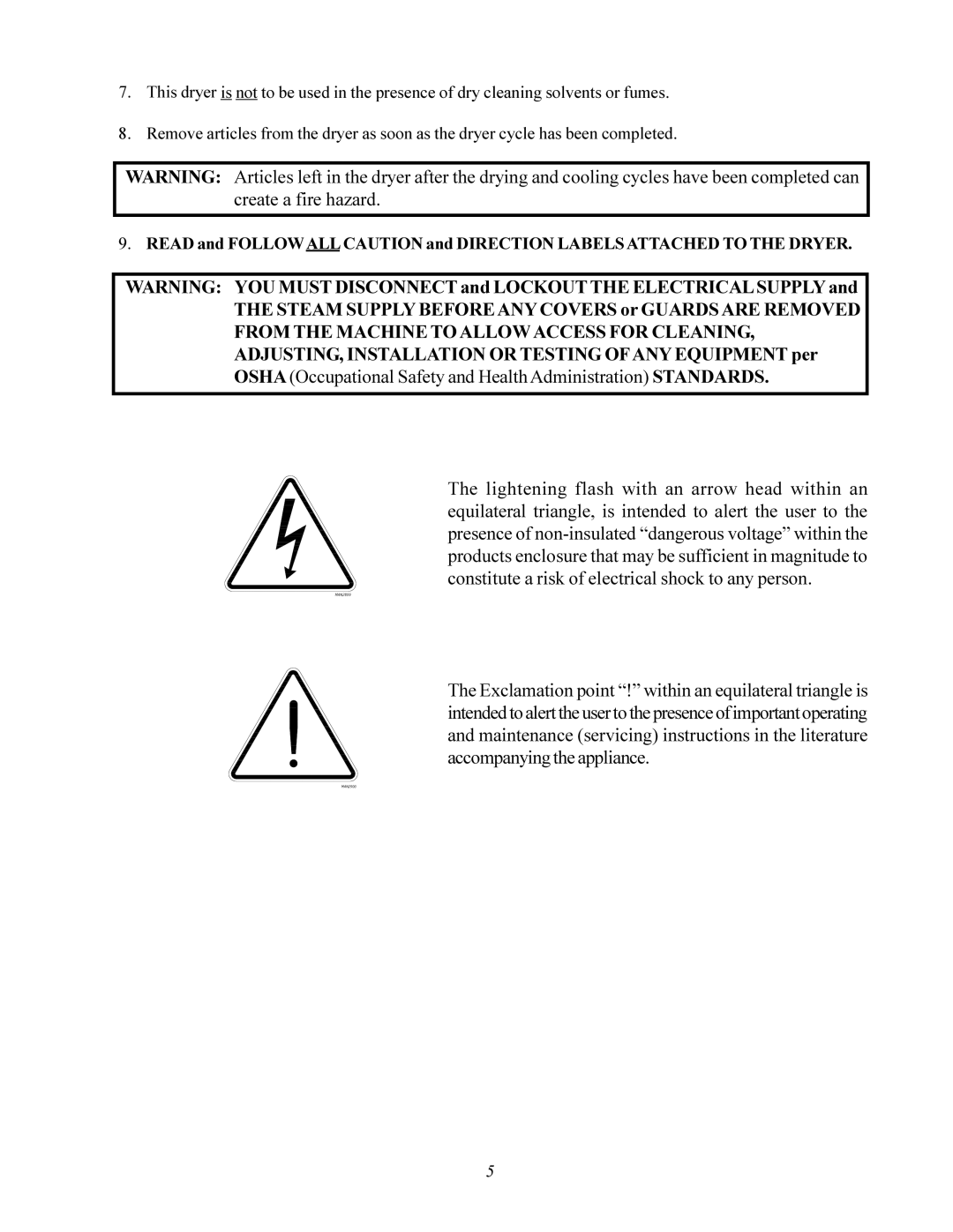 American Dryer Corp MLS-460 manual 