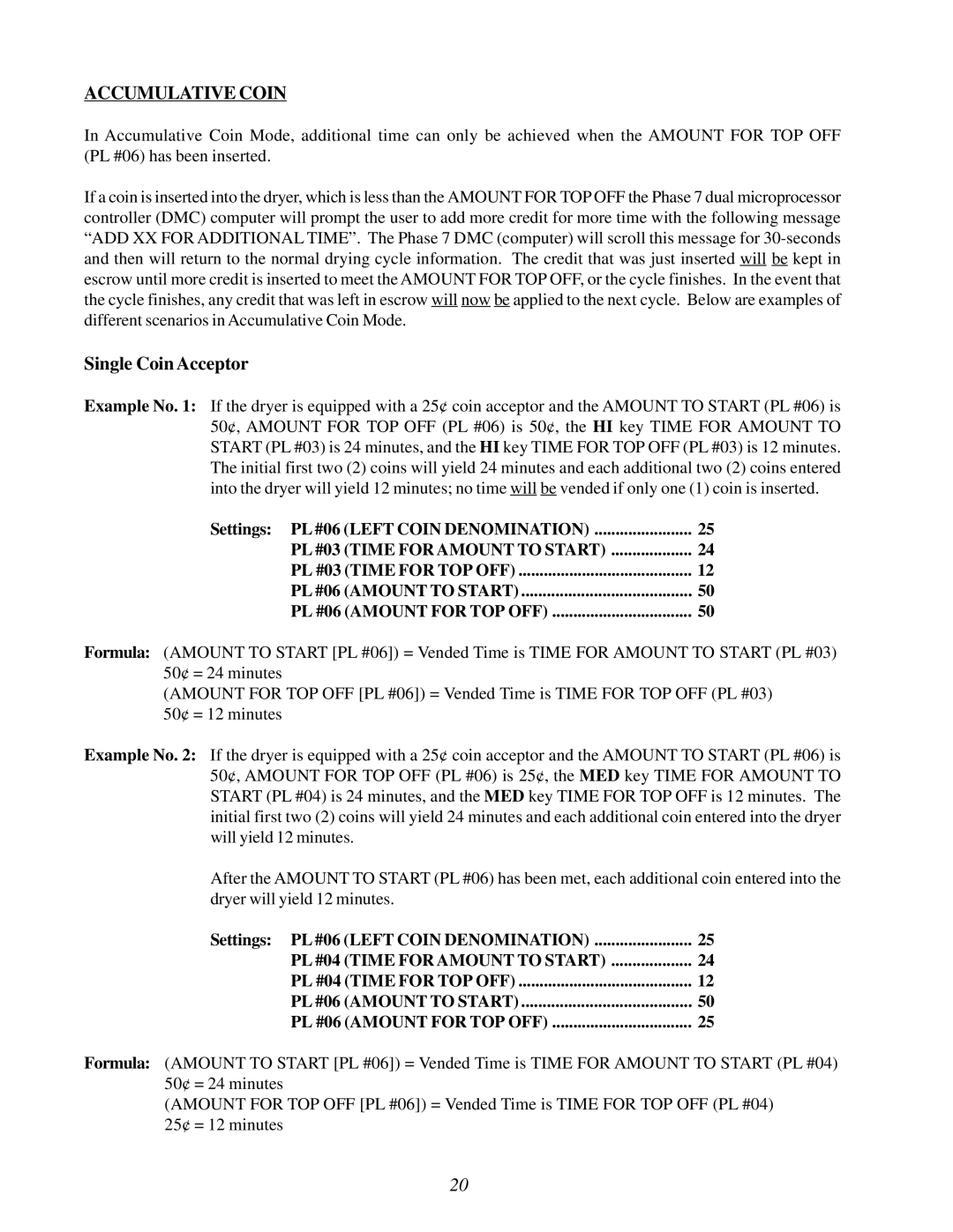 American Dryer Corp None user manual Accumulative Coin 