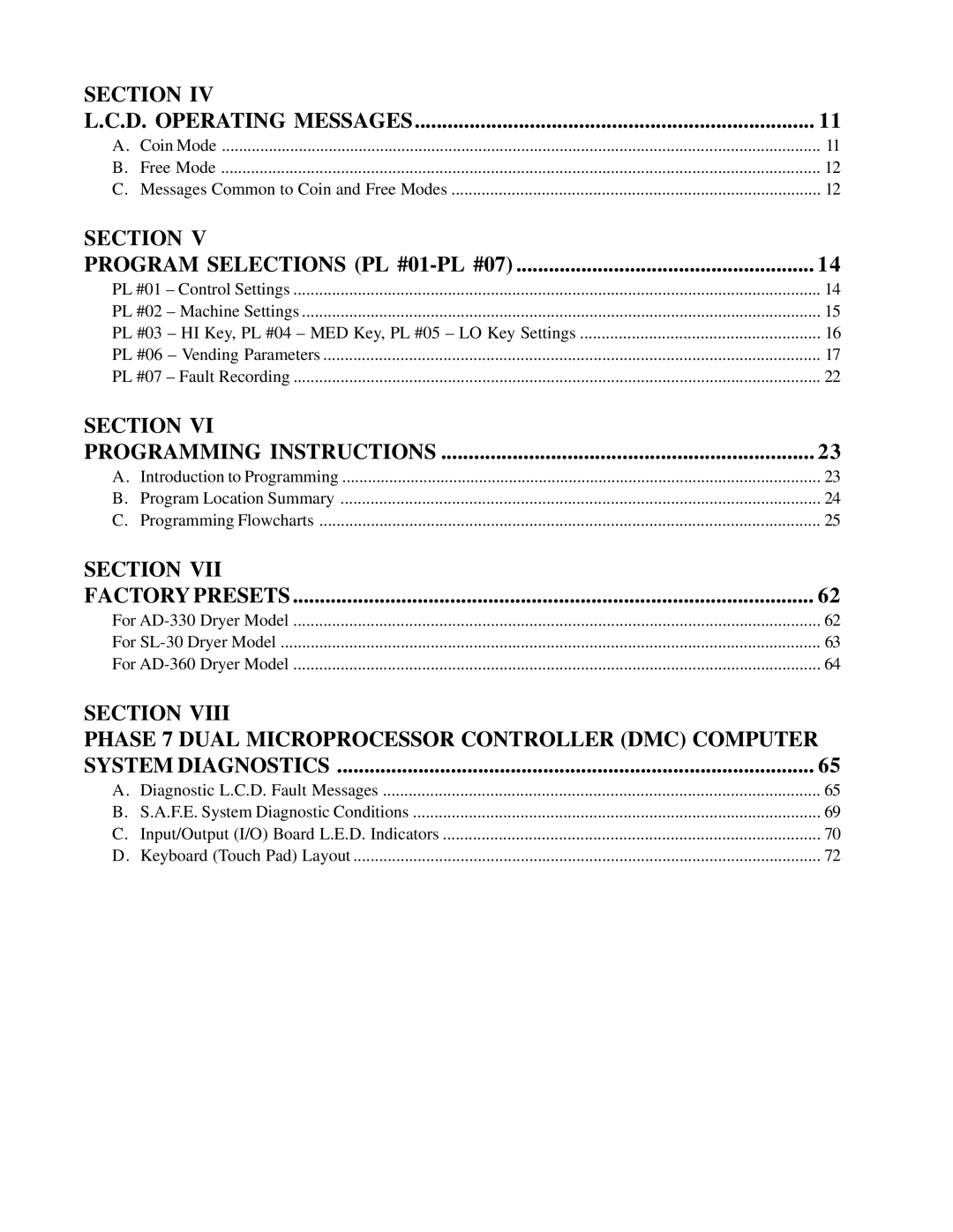 American Dryer Corp None user manual Section Phase 7 Dual Microprocessor Controller DMC Computer 