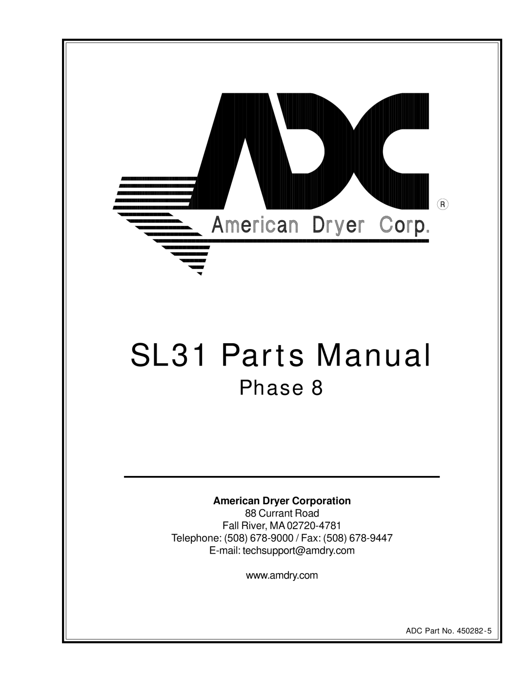 American Dryer Corp manual SL31 Parts Manual 