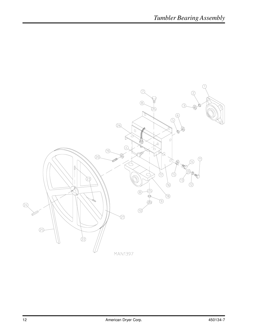 American Dryer Corp UD-80 manual Tumbler Bearing Assembly 