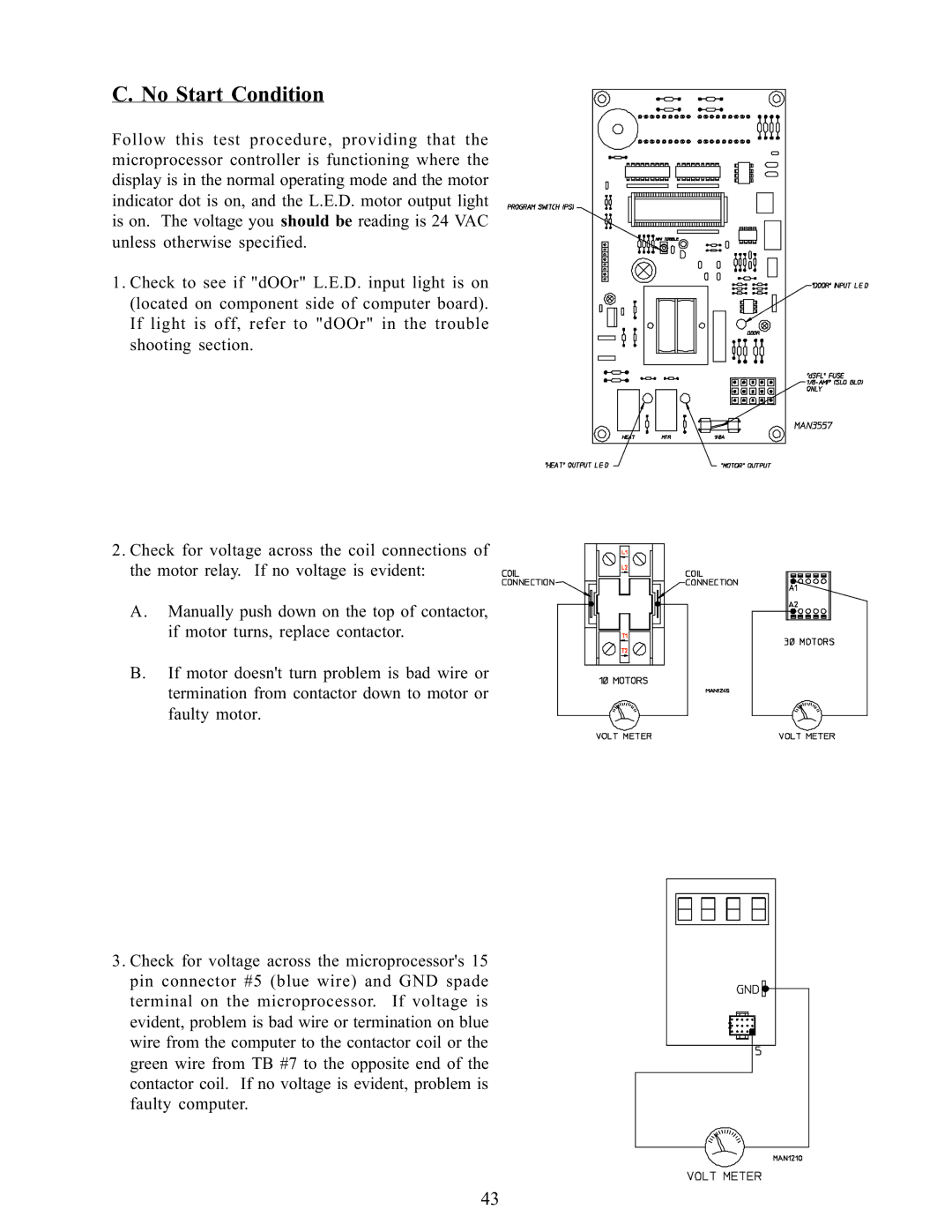 American Dryer Corp WDA-385 service manual No Start Condition 