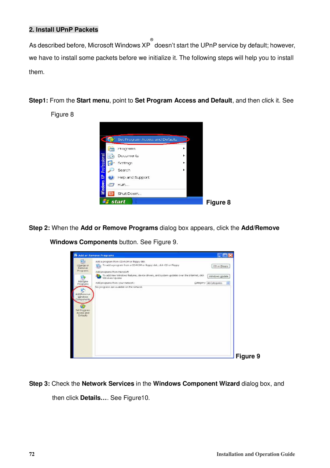 American Dynamics 8200-2646-02 B0 manual Install UPnP Packets 