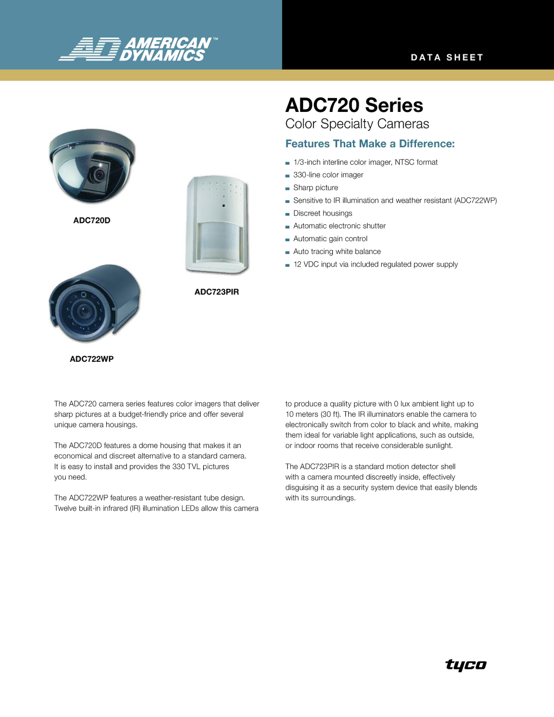 American Dynamics ADC720 Series manual 