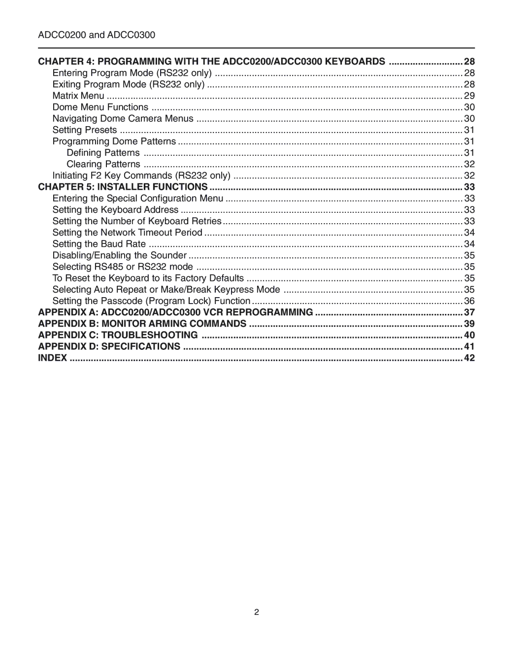 American Dynamics manual Programming with the ADCC0200/ADCC0300 Keyboards 