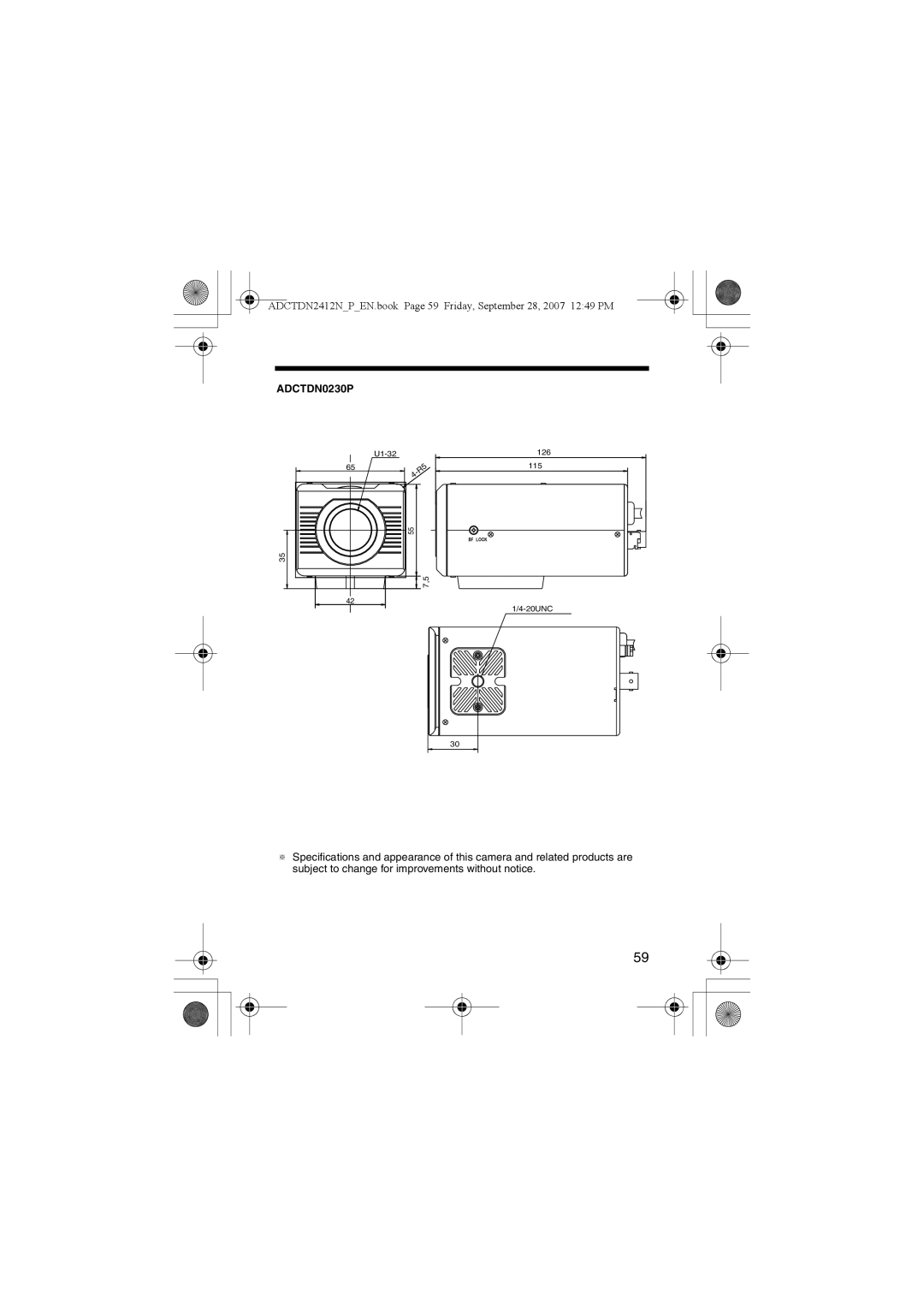 American Dynamics ADCTDN2412P, ADCTDN2412N manual ADCTDN0230P 