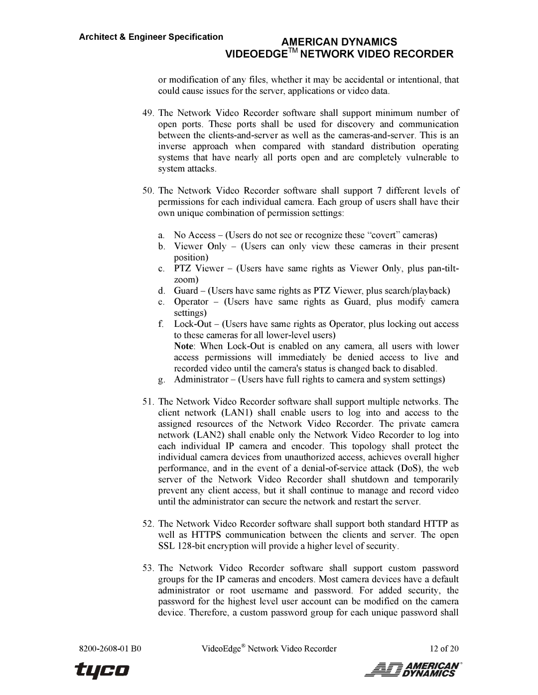 American Dynamics ADNSNVR-CL1 specifications American Dynamics 