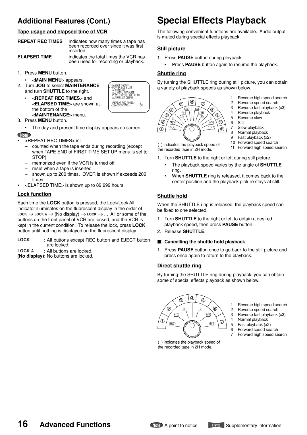 American Dynamics ADV096HD operation manual Special Effects Playback, Additional Features 