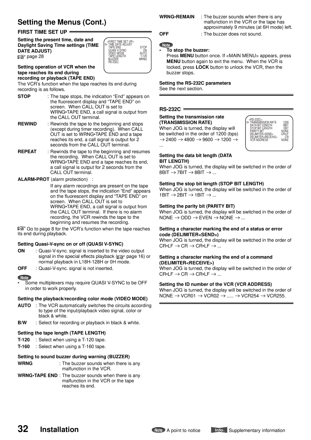 American Dynamics ADV096HD operation manual RS-232C 