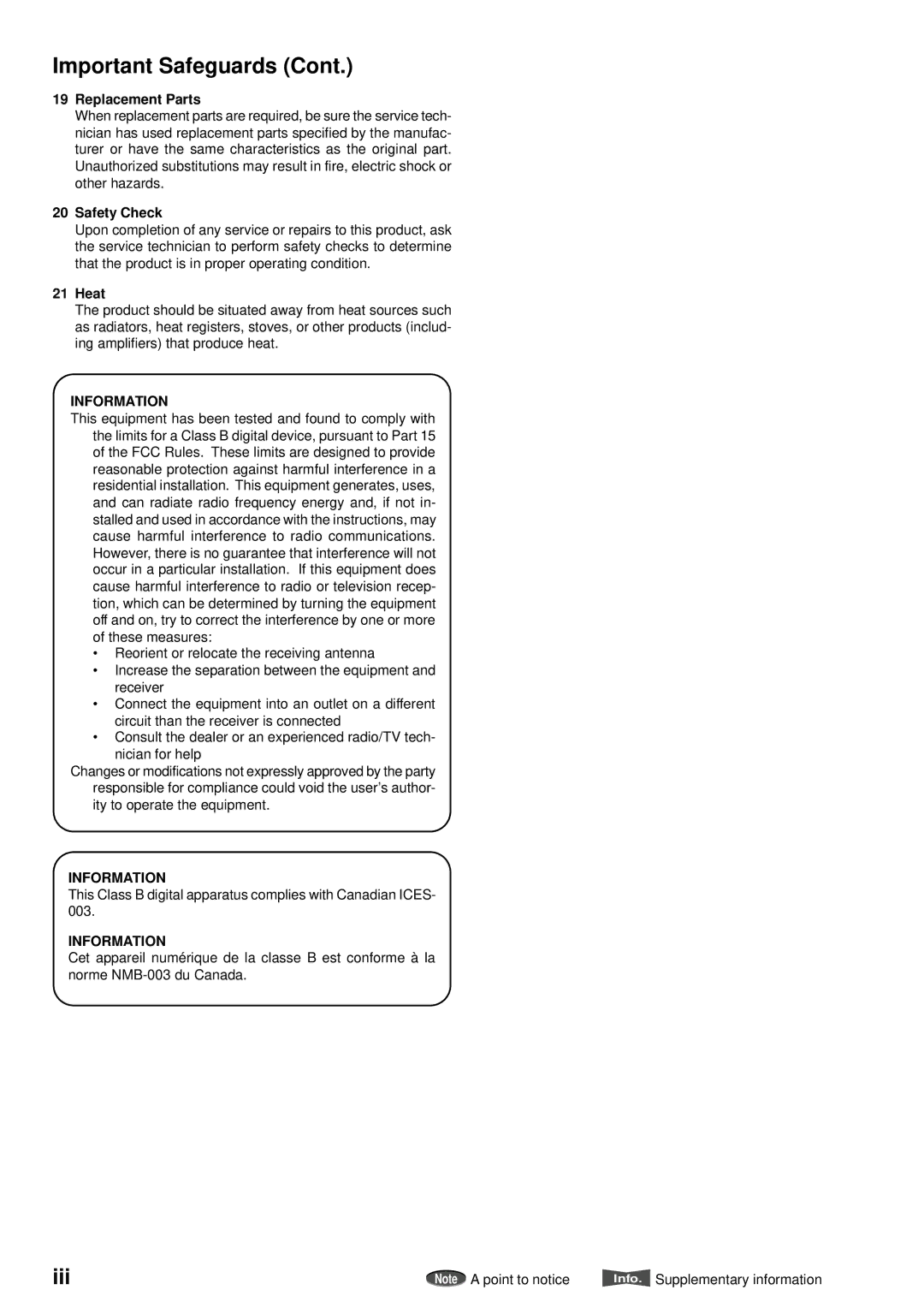 American Dynamics ADV096HD operation manual Important Safeguards, Iii, Information 