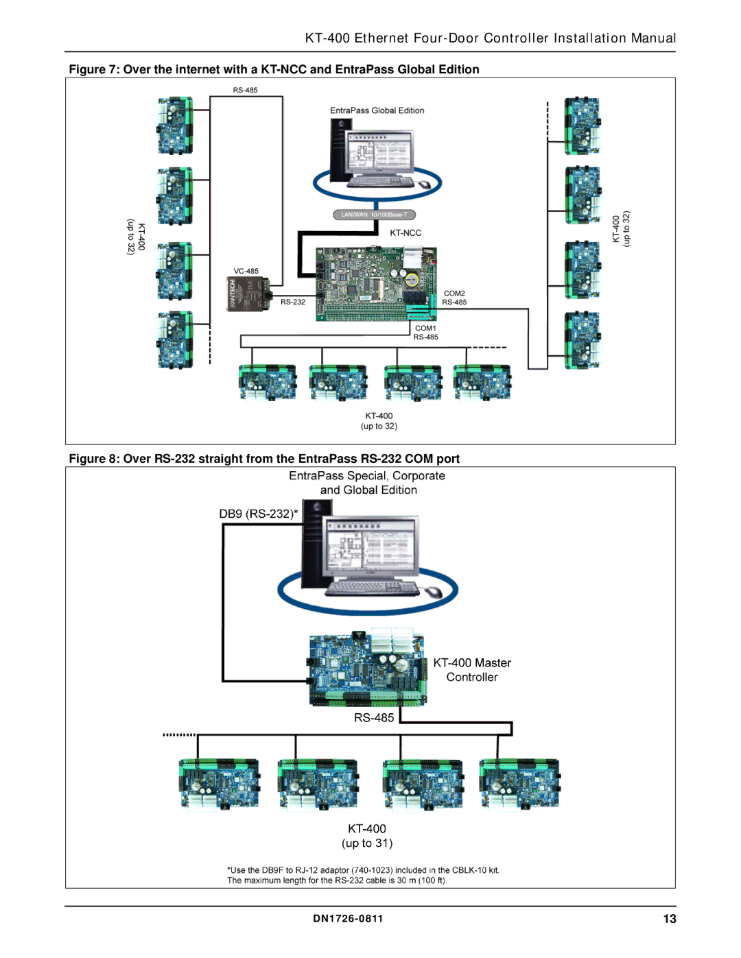 American Dynamics KT-400 installation manual Over the internet with a KT-NCC and EntraPass Global Edition 