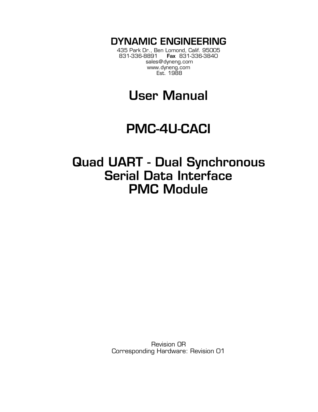 American Dynamics PMC-4U-CACI user manual 