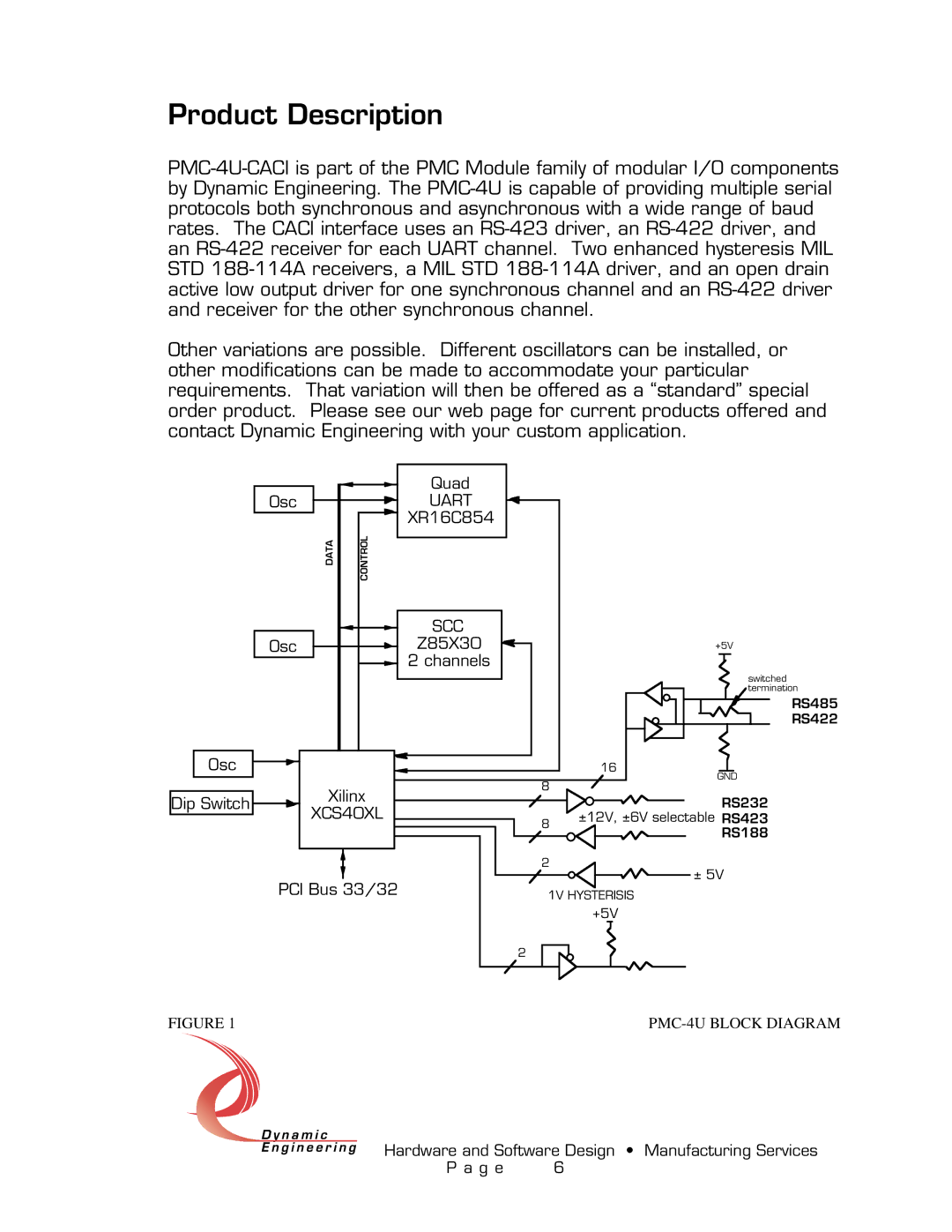 American Dynamics PMC-4U-CACI user manual Product Description, XCS40XL 