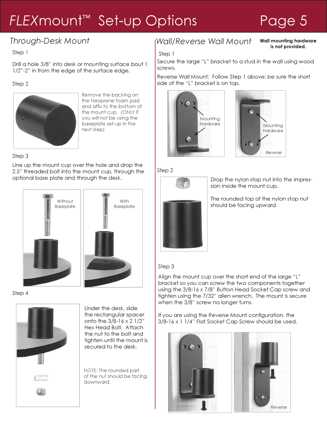 American Innovative 7000, 7045, 7506, 3545, 3500 installation instructions Wall/Reverse Wall Mount 