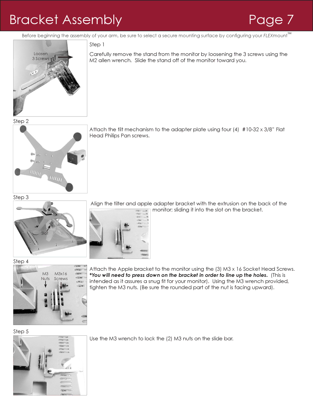 American Innovative 3545, 7045, 7000, 7506, 3500 installation instructions Bracket Assembly 