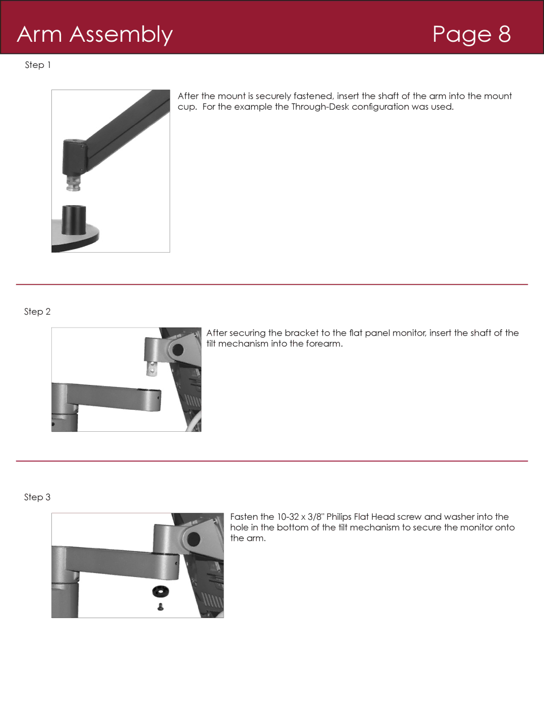 American Innovative 3500, 7045, 7000, 7506, 3545 installation instructions Arm Assembly 