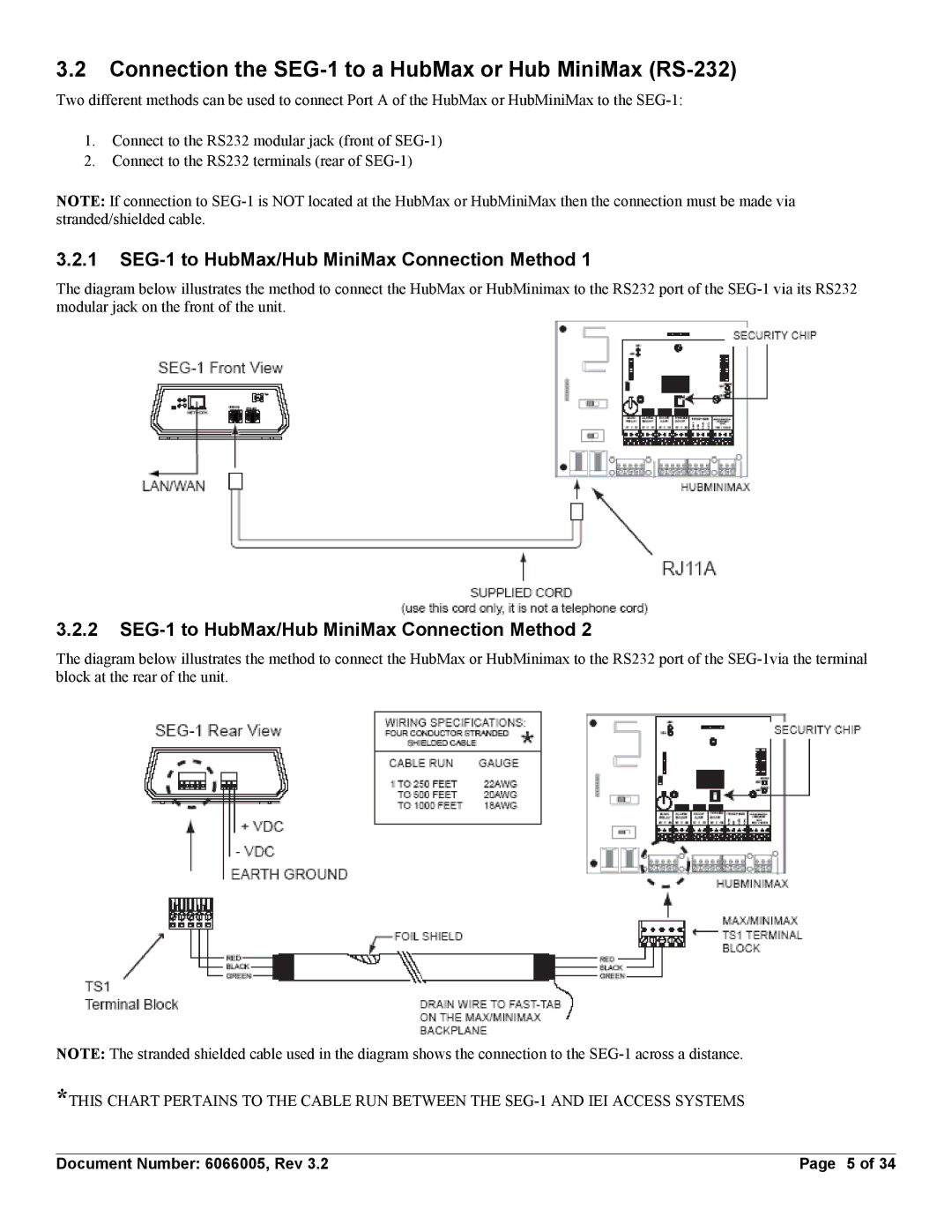 American International Electric SEG-M installation manual Connection the SEG-1 to a HubMax or Hub MiniMax RS-232 