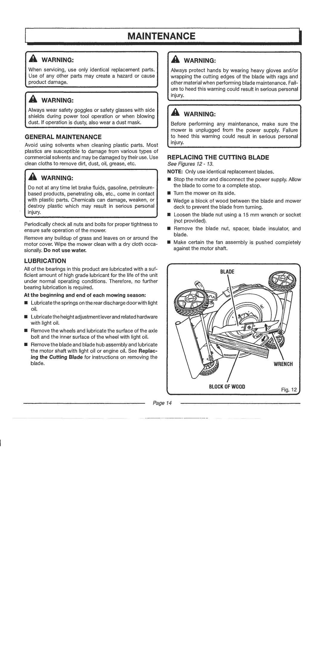 American Lawn Mower Co UT13120, UT13118 manual 