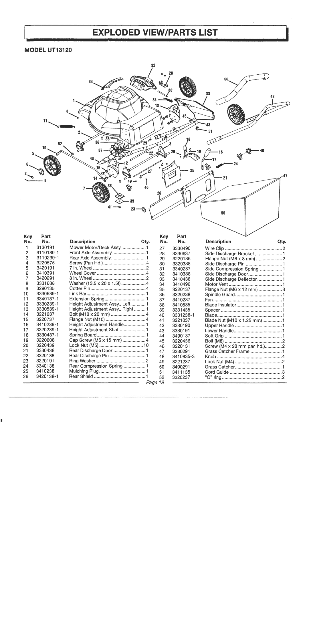 American Lawn Mower Co UT13118, UT13120 manual 