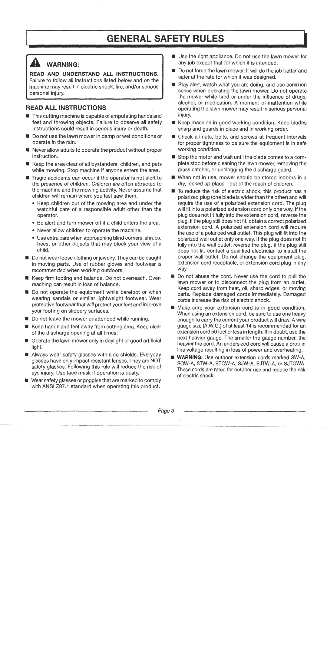 American Lawn Mower Co UT13118, UT13120 manual 