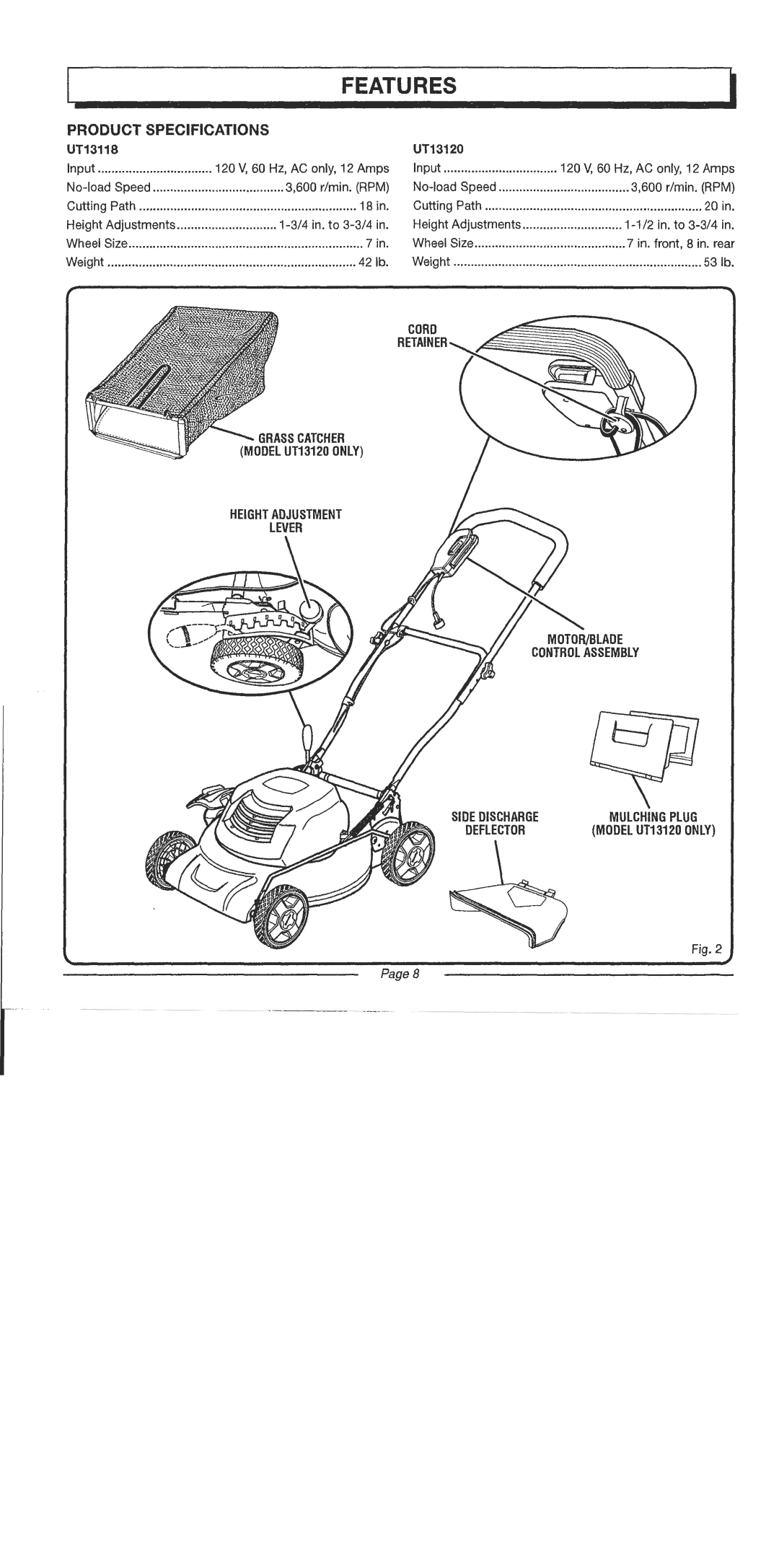 American Lawn Mower Co UT13120, UT13118 manual 