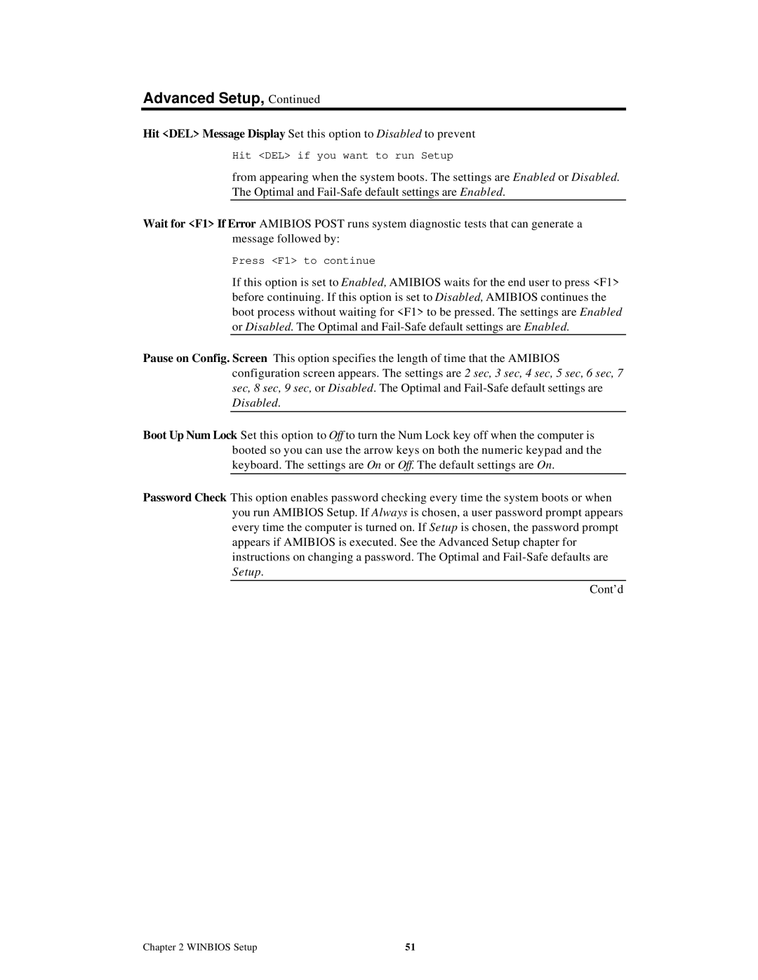 American Megatrends MAN-758 manual Press F1 to continue 